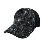 Women's Studded Rhinestone Baseball Cap Adjustable  Sparkle Bling Sun Hat