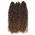 Synthetic Goddess Locs Crochet Hair Braids Curly Faux Locs Braiding Hair Extensions Wig For Women Black Hippie Boho Style