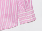 MYST&ZA Women's Clothing 2026 Autumn New Fashion Simple Versatile Striped Loose Lapel Shirt 7200078 7200412