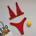 2026 Sexy Brazilian Bikini Swimwear Women Halter Push Up Bikini Set Swimsuit Female Lemon Print Bandage Biquini Bathing Suit XL