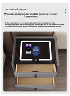 Modern Simple Luxury Smart Bedside Table New Solid Wood Multi-Functional Wireless Charging Accessible Internet Bedroom Furniture
