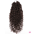 Synthetic Goddess Locs Crochet Hair Braids Curly Faux Locs Braiding Hair Extensions Wig For Women Black Hippie Boho Style