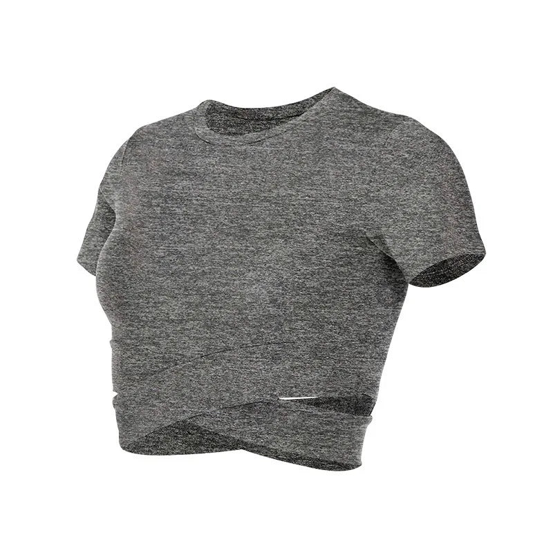 Women's Fitness T-shirts 2026 Clothing Gym Shirt Female Seamless Yoga Top Sportswear Crop Tops Sports Wear For Women T-shirt