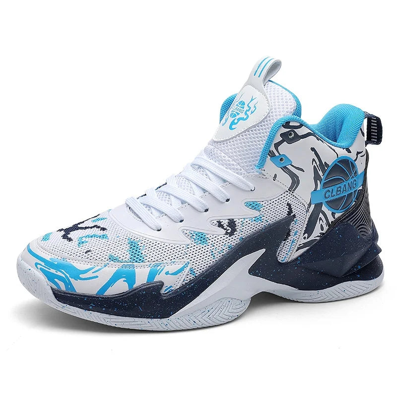 Men's Mid Top Basketball Shoes Trendy Patchwork Color Thick Bottom Sneakers for Year-Round Fashion Summer Spring Winter Autumn Secondary image