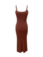 New Arrival Women's Summer Bodycon Maxi Dress Spaghetti Strap Sklinky Casual Ribbed Knit Floor-Length with Beading Decoration