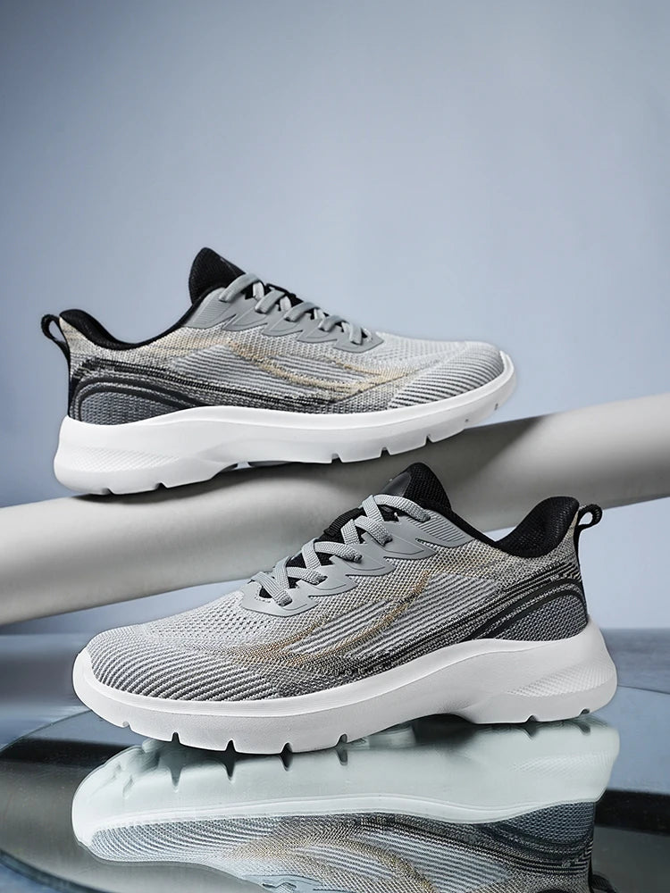 2026 New Fly Knit Material Upper Breathable and Lightweight Large Size Men's  Fly Knit Casual Sports Shoes