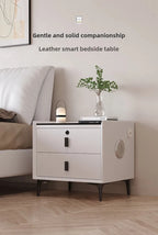 Modern Simple Luxury Smart Bedside Table New Solid Wood Multi-Functional Wireless Charging Accessible Internet Bedroom Furniture