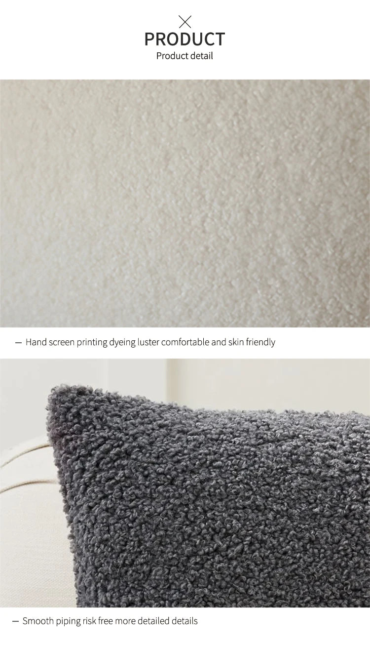Plush Cushion Cover Cozy Faux Fur Teddy Pillow Cover For Sofa Living Room 18x18 Decorative Pillows Nordic Home Decor Pillowcase