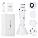 4 in 1 Electric Facial Cleansing Brush Rechargeable Waterproof Spin Sonic Exfoliator Face Scrubber Cleanser Skin Care Machine
