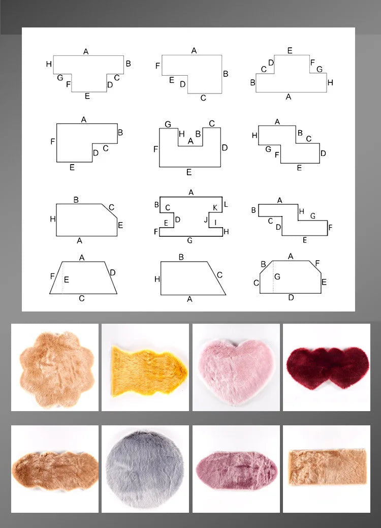 Luxury Imitation Fur Cushion Plush Sofa Carpet Faux Fur Sheepskin Rug Balcony Bay Window Mat Kid's Bedroom Fluffy Blanket White