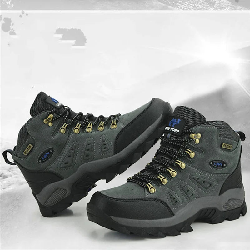 Hot Selling High Quality Mid-Top Outdoor Sports Hiking Shoes Large Size Leather Leisure Shoes for Couples for Autumn Winter