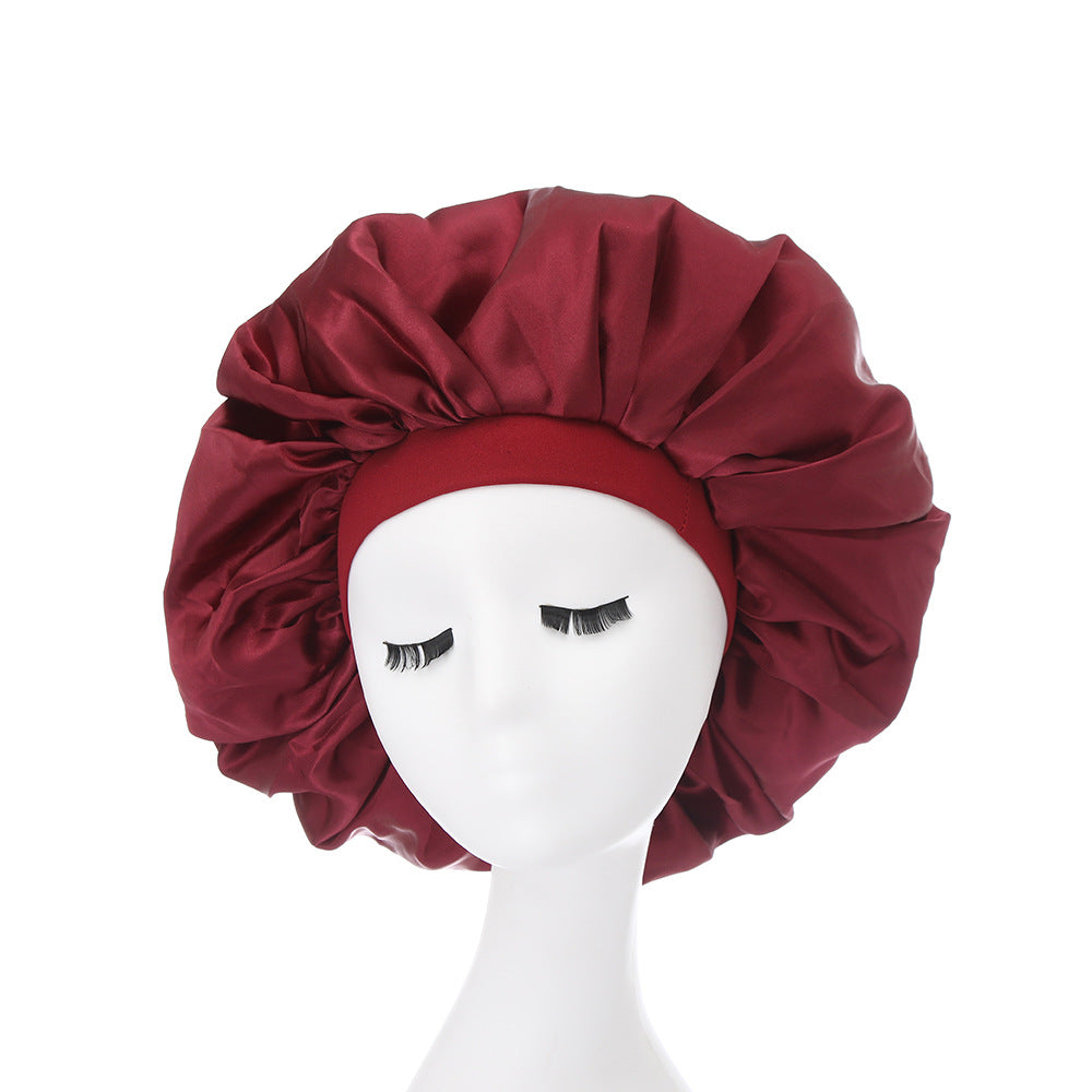 Large Bonnet Women Big Size Satin Bonnet Sleeping Night Women Cap Bonnet Hat Satin Cheveux Nuit Silk Bonnets for Women