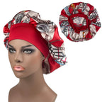 Large Size Satin Bonnet Paisley Print Bonnets for Women Beanies Women Hat Sleep Night Cap Designer Bonnets Long Braid Hat