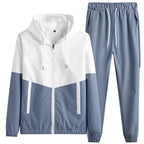 2025 Men Tracksuit Casual Joggers Hooded Sportswear Jackets And Pants 2 Piece Sets Hip Hop Running Sports Suit