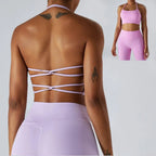 Women's High Quality Custom Logo Seamless Gym Tops Padded Cross Strap Workout Athletics Fitness Yoga Bras