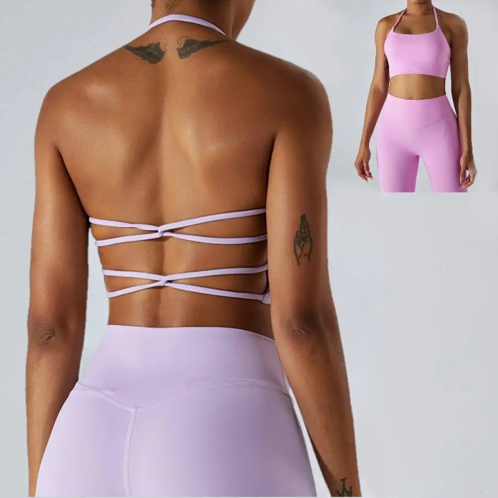 Women's High Quality Custom Logo Seamless Gym Tops Padded Cross Strap Workout Athletics Fitness Yoga Bras