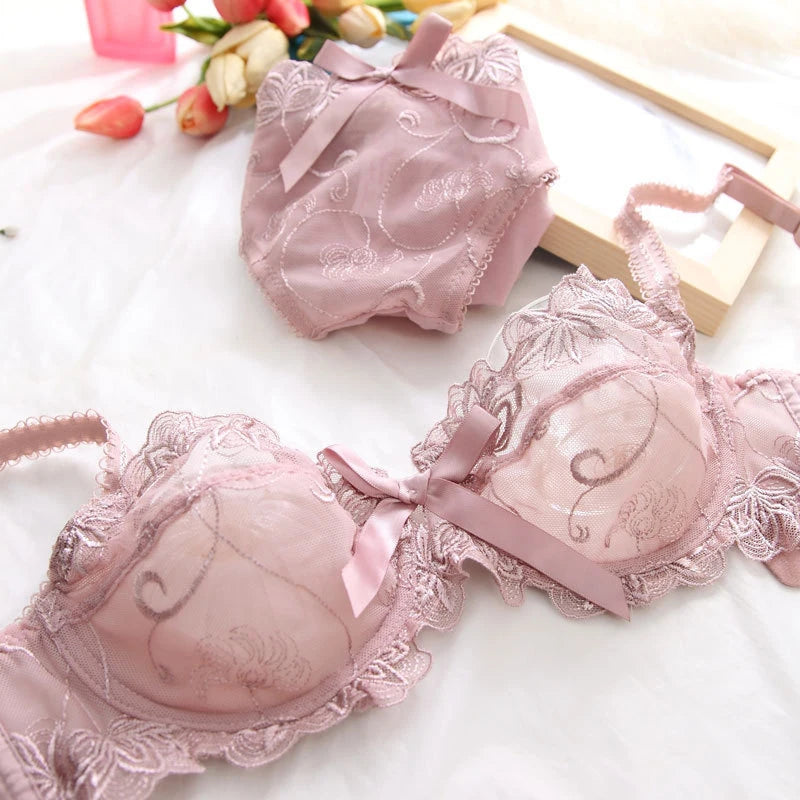 Logirlve Sexy Lingerie Female Push Up Bra Sets Seamless Bra For Women's Lace Underwear Two-piece Bralette Woman Set