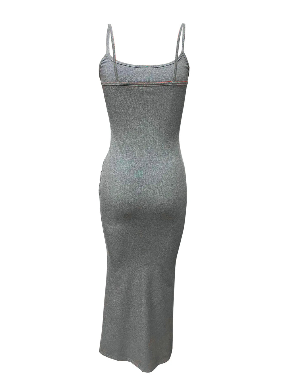 New Arrival Women's Summer Bodycon Maxi Dress Spaghetti Strap Sklinky Casual Ribbed Knit Floor-Length with Beading Decoration