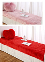 Luxury Imitation Fur Cushion Plush Sofa Carpet Faux Fur Sheepskin Rug Balcony Bay Window Mat Kid's Bedroom Fluffy Blanket White