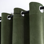 JA Super Soft Luxury Blackout Heat Insulation Shading Noise Reduction Curtains Green Velvet Modern Insulated