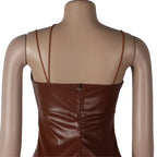 faux leather dress women dresses for women 2026 birthday outfits female dresses casual PU winter clothes