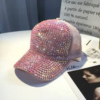 Women's Studded Rhinestone Baseball Cap Adjustable  Sparkle Bling Sun Hat