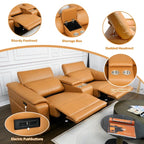 OEHOME Modern Power Recliner Sofa Set 4-Seat Modular Sectional Storage Console USB Ports Polyester Tufted Upholstered