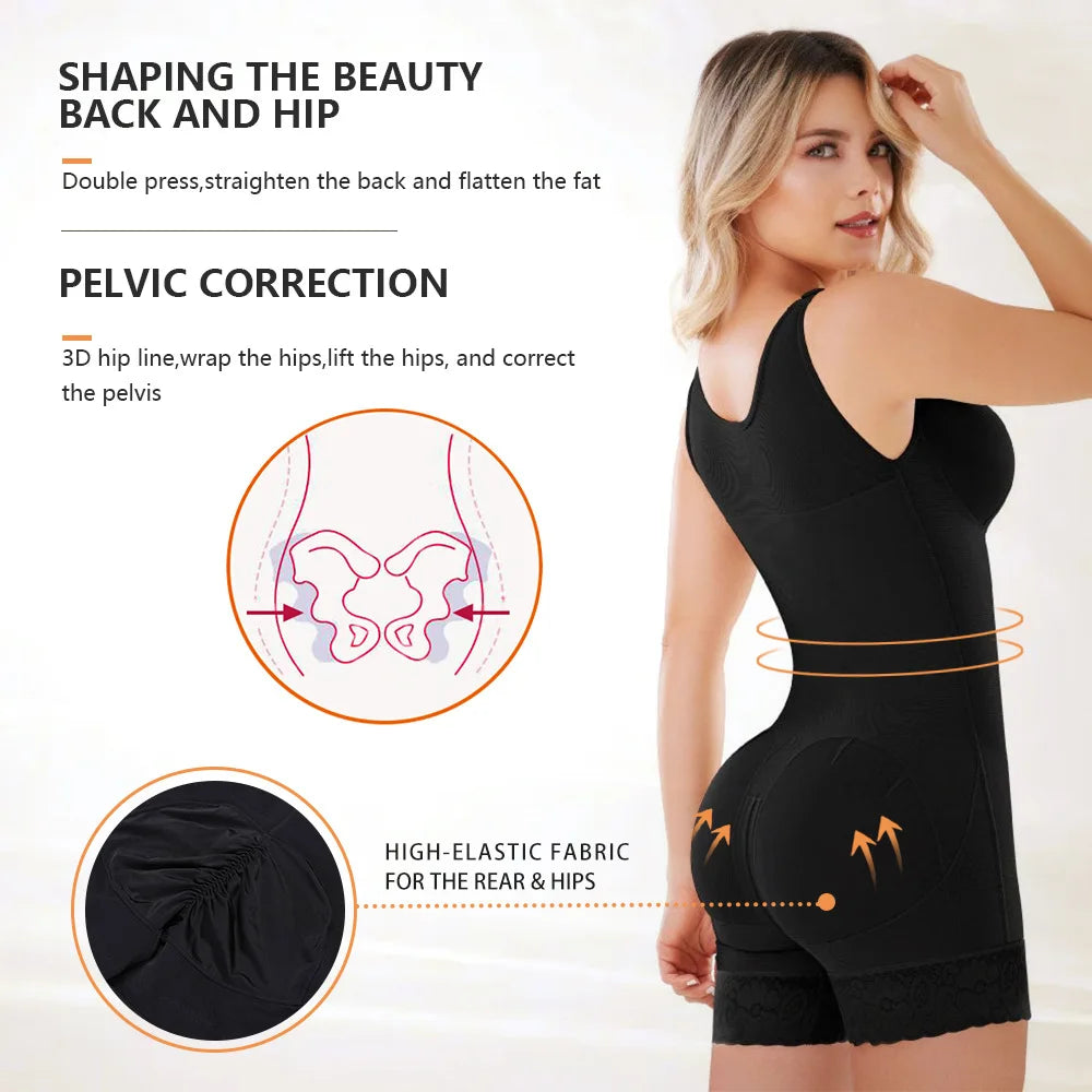 Plus Sizes Seamless Tummy Control Hip Enhancer Full Body Shaper Plus Size Butt Lifting Shapewear for Women