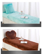 Luxury Imitation Fur Cushion Plush Sofa Carpet Faux Fur Sheepskin Rug Balcony Bay Window Mat Kid's Bedroom Fluffy Blanket White