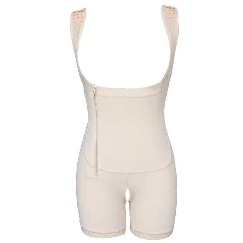 Zip Waist Lace Slimming Shaper Corset Control Shapewear Butt Lifter Strap Body Shaper Underwear Bodysuit Women Plus Size S-6xl