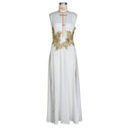 JRRY Sexy Women High Slit Maxi Dresses Deep V Neck Backless Long Dress Solid Pattern Floor Length Dress Vestidos