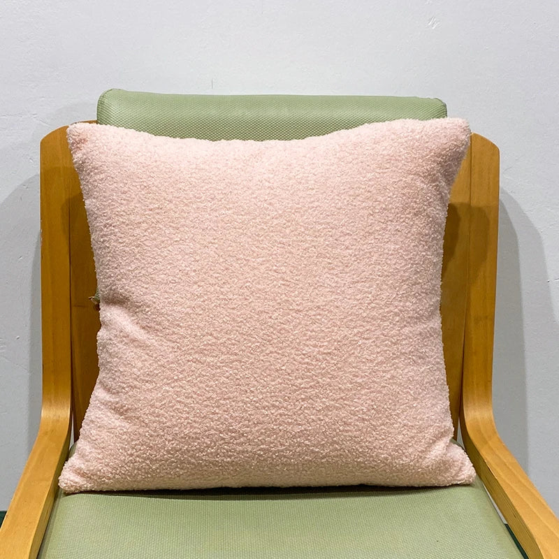 Plush Cushion Cover Cozy Faux Fur Teddy Pillow Cover For Sofa Living Room 18x18 Decorative Pillows Nordic Home Decor Pillowcase