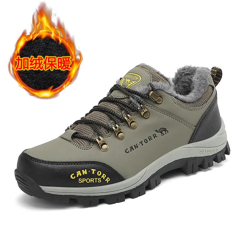 Men's Lightweight Cotton Hiking Shoes Mountain New High Quality Waterproof Leisure Shoes for Autumn/Winter Comfortable for Main image