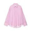 MYST&ZA Women's Clothing 2026 Autumn New Fashion Simple Versatile Striped Loose Lapel Shirt 7200078 7200412