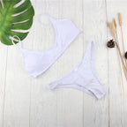 Brazilian Bikini 2022 Bathing Suit Women Swimsuit Plus Size Solid Swimwear Sexy Bandeau Bikini Set Push Up Maillot De Bain Femme