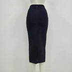 New Arrival Women Button Black Blue Red Bodycon Bandage Skirt 2026 Designer High Waist High Street Party Club Pencil Skirt 75cm