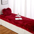 Luxury Imitation Fur Cushion Plush Sofa Carpet Faux Fur Sheepskin Rug Balcony Bay Window Mat Kid's Bedroom Fluffy Blanket White