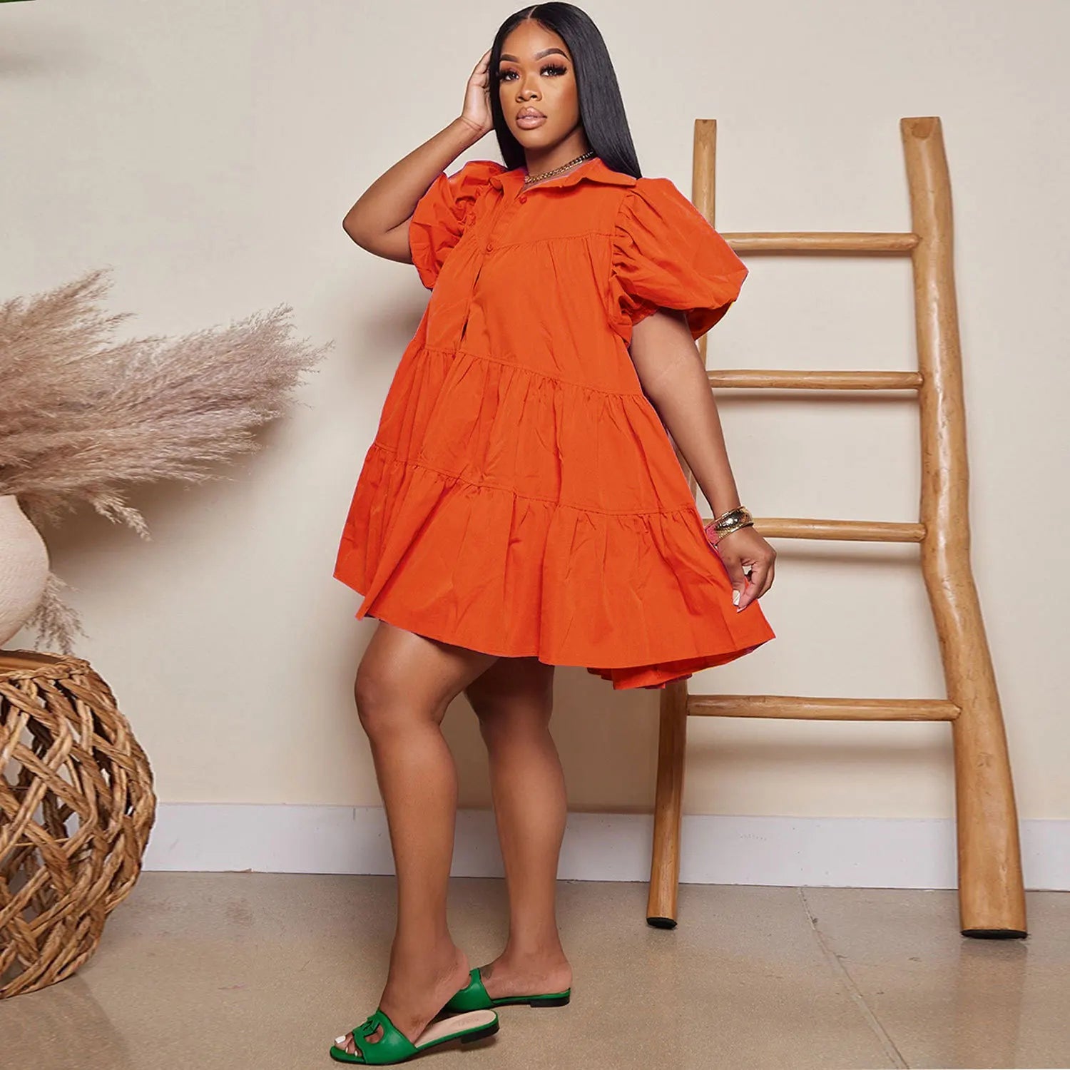 2026 Custom Design Plus Size Womens Clothing Cute Dress for Women Dress Shirt Solid Dress Plus Size Set S-3XL Secondary image