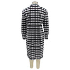 New Plus Size Dresses Women 2022 Wholesale Buttons Casual Long Sleeve Loose Office Lady Plaid Shirt Midi Dresses Dropshipping