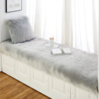 Luxury Imitation Fur Cushion Plush Sofa Carpet Faux Fur Sheepskin Rug Balcony Bay Window Mat Kid's Bedroom Fluffy Blanket White