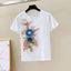 One-Piece/Set 2025 & 2026 Summer New Women Denim Pants Beaded Embroidery Short-Sleeved + Small Feet Hole Jeans Female Two-Piece Suit425