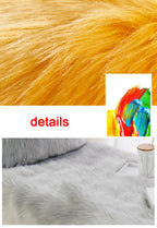 Luxury Imitation Fur Cushion Plush Sofa Carpet Faux Fur Sheepskin Rug Balcony Bay Window Mat Kid's Bedroom Fluffy Blanket White