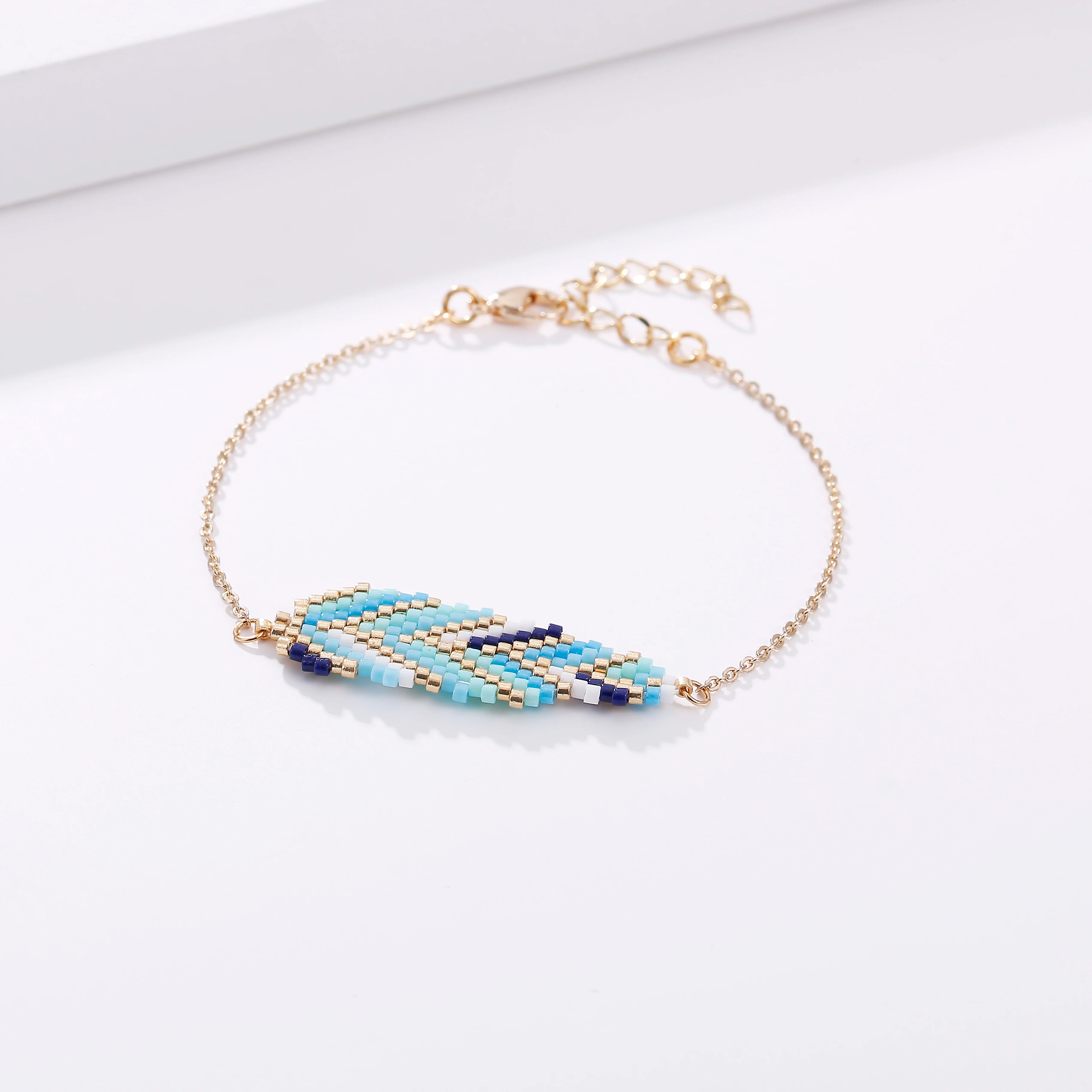 Hand Made Trendy Boho Jewelry Women Seed Beads Bracelets Necklace Earrings Leaf Miyuki Jewelry Set Secondary image