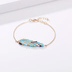 Hand Made Trendy Boho Jewelry Women Seed Beads Bracelets Necklace Earrings Leaf Miyuki Jewelry Set