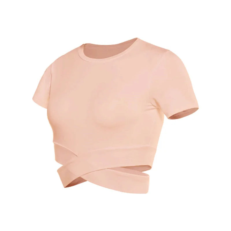 Women's Fitness T-shirts 2026 Clothing Gym Shirt Female Seamless Yoga Top Sportswear Crop Tops Sports Wear For Women T-shirt