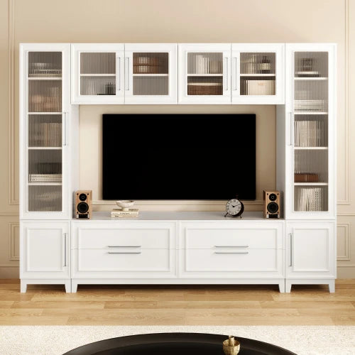 Modern Home Living Room Solid Wood Stand TV Cabinets Wooden Wall TV Cabinet Furniture Convertible Extendable Foldable Features Main image