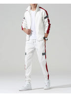 2Pcs Men Tracksuit Hoodie Tops Joggers Pants Tracksuit Set Male Running Jogging Sportswear Hooded Pants Mens Sweat Suit