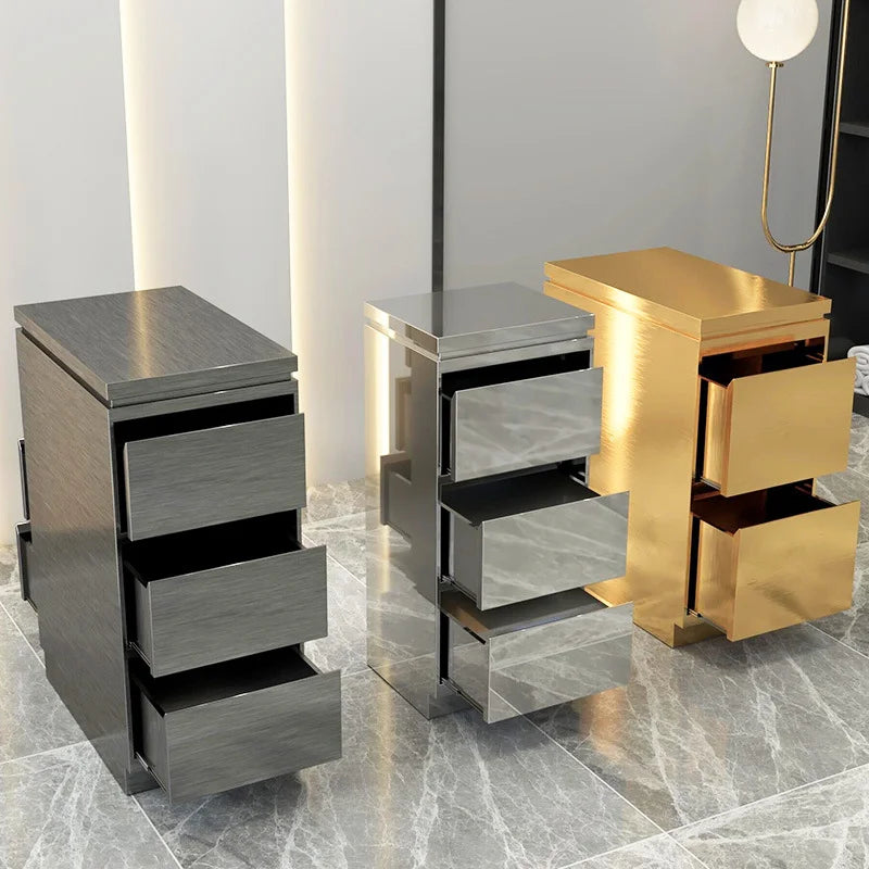 Modern Simple Luxury Gold Silver Black Salon Beauty Barber Trolley With Drawers Salon Trolley Hairdressing Stool Salon Furniture