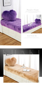 Luxury Imitation Fur Cushion Plush Sofa Carpet Faux Fur Sheepskin Rug Balcony Bay Window Mat Kid's Bedroom Fluffy Blanket White