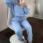 Diamonds Tracksuit 2 Piece Set Women Oversize Hoodies Sweatshirt Sweatpants Joggers Sport Pant Suits Femme Outfits Sweatsuits